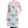 thumbnail image 5 of Pioneer Flower Floral Print Pattern Apron for Women and Men, Cotton Linen Waterproof with Pockets, Adjustable, 33x27 Inch for Kitchen, Gardening, BBQ, Salon, 5 of 6