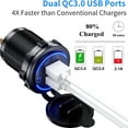 thumbnail image 2 of Quick Charge 3.0 Dual Socket Cargador USB a prueba de agua 36W 12V 24V, 2 of 5