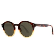 Tom Ford Lucho TF400 58N Shiny Light Havana Brown Round Sunglasses