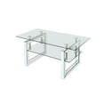 thumbnail image 6 of Holaki Rectangular Mirrored Glass Coffee Table, Modern Clear Tempered Glass Cocktail Table with Shelf for Living Room, Office, 6 of 6