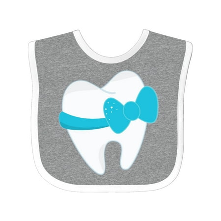 

Inktastic Tooth with a bow Gift Baby Boy or Baby Girl Bib