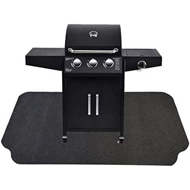 Alfombrilla protectora para debajo de la parrilla y el patio, 36 x 60,1 pulgadas. Utilice esta alfombrilla absorbente para parrilla para su equipo de parrilla a gas y eléctrica sin salpicaduras de
