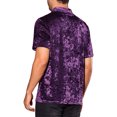thumbnail image 3 of INSPIRE CHIC Velvet T-Shirts for Men's Short Sleeves Mock Neck Pullover Velour Tee Tops, 3 of 6