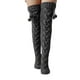 thumbnail image 1 of Calcetines altos hasta el muslo de punto de cable para mujer, bonitos calcetines con lazo de bola de felpa sobre la rodilla, calentadores de piernas, 1 of 1