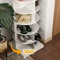 thumbnail image 5 of Aukfa 6-Tier Rotating Shoe Rack Storage, 360° Spinning Shoe Organizer Closet, White, 5 of 9