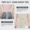 thumbnail image 6 of Beige and White Checkerboard Pattern Apron-Garden Aprons for Women with Pockets-Cotton Linen Waterproof Kitchen Cooking Gardening Aprons Adjustable for Kitchen,Cooking,BBQ and Salon 33x27 Inch, 6 of 7