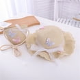 thumbnail image 2 of FAOWME Kids Children Girls Butterfly Sunshade Hat Straw Beach Sun Hat + Straw Bag Beige One Size, 2 of 2