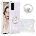 thumbnail image 1 of Funda para Samsung Galaxy S20 5G con Brillo Líquido Flotante, Purpurina, Parachoques y Anillo Giratorio Soporte, 1 of 5
