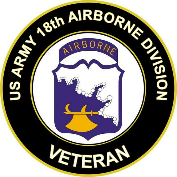 3.8 Inch U.S. Army Veteran 18th Airborne Division Sticker Decal