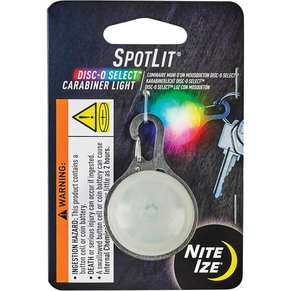 Nite Ize SpotLit Disc-O Select Rechargeable Multi-Color Carabiner Light