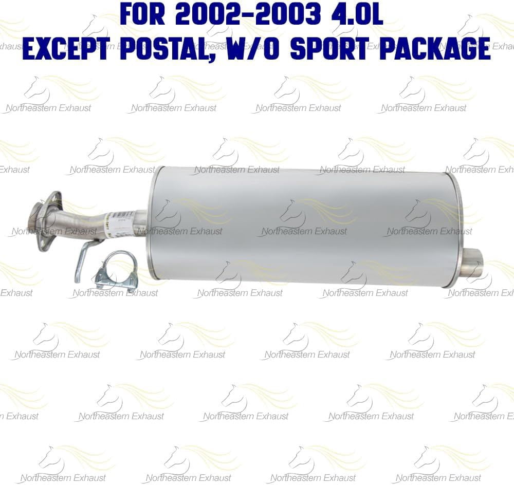 Northeastern Exhaust | Stainless Steel Intermediate Pipe & Muffler Exhaust System Kit Fits 2002-2005 Ford Explorer 4.0L & 2002-2005 Ford Explorer 4.6L SUV - Direct Fit