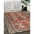 thumbnail image 3 of Ahgly Company Machine Washable Indoor Round Traditional Brown Red Area Rugs, 3' Round, 3 of 7