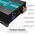thumbnail image 3 of WZRELB 3000W 12V Pure Sine Wave Solar Power Inverter DC AC Converter (RBP300012W),Black, 3 of 5
