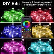 GLUAAE 66ft 200LED Smart Fairy Lights - RGB Color Changing String Lights with APP & Remote Control, IP65 Waterproof USB Lights for Indoor/Outdoor Christmas, Wedding, Party Decor