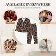 thumbnail image 4 of Uemuo Vintage Floral Pattern Womens Pajama Sets,PJ Set for Women,Pajamas for Women Logo,Long Sleeve Pajama Set for Women,Soft Long Sleeve Top With Pants-Medium, 4 of 9