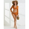 thumbnail image 5 of DARING DIVA Women's 4 Piece Halter Bikini Set with Tie Back Large Orange, 5 of 6