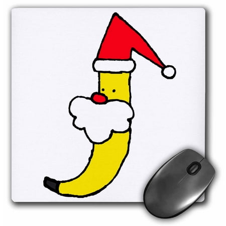 3dRose Funny Santa Banana Christmas Art - Mouse Pad, 8 by