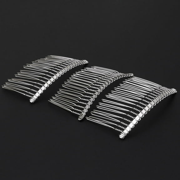 Raindrops 3Pcs Hair Clip Combs Metal Rattail Comb for Women Wedding Accessory 3In Length 1.8In Width