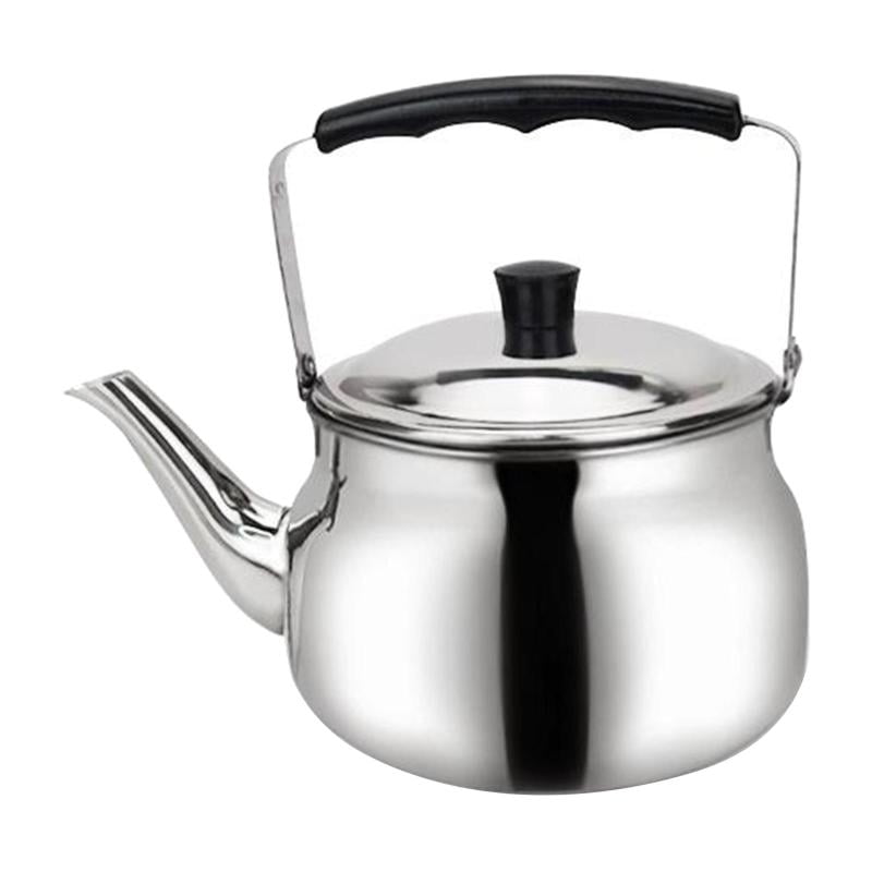 Large Stainless Steel Teapot Stovetop Kettle Coffee Pot Glass Lid Induction Base