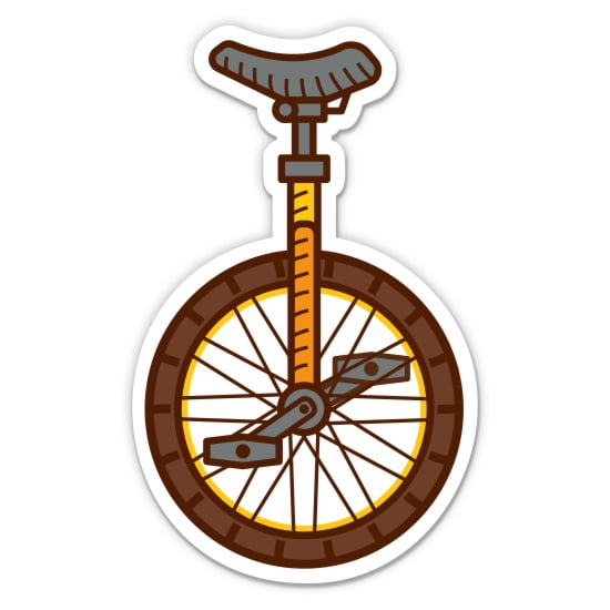 Unicycle - 3" Vinyl Sticker - For Car Laptop Water Bottle Phone - Waterproof Decal