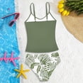 thumbnail image 7 of 15-16 T Girls Rash Guard Swimsuit Girls 2 Piece Tankini Swimsuit Set Floral Print Ruching Adjustable Bikini Top with Skirt for Juniors Beach Pool, 7 of 7