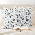 thumbnail image 3 of Blue Botanical Outdoor Waterproof Pillow Covers, Summer Leaves Pastoral Elegant Decorative Square Throw Pillowcase Sofa Cushion Sham for Patio/Couch/Chair, 18"x18" 2 Pack, 3 of 8