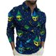 thumbnail image 2 of Ceisia Men's Slim-Fit Long-Sleeve Zip Polo Shirt with Mardi Gras Mask All-Over Print Gift, 2 of 5