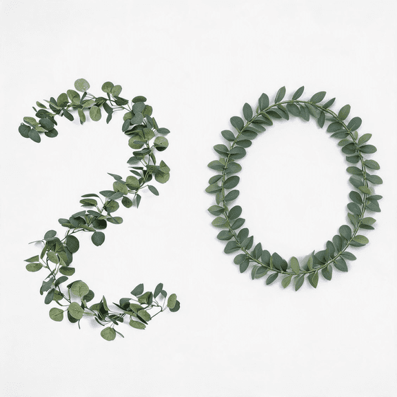 2 Pack Artificial Eucalyptus Garland, Realistic Faux Eucalyptus Vines for Wedding Decor, 12 FT Total Length