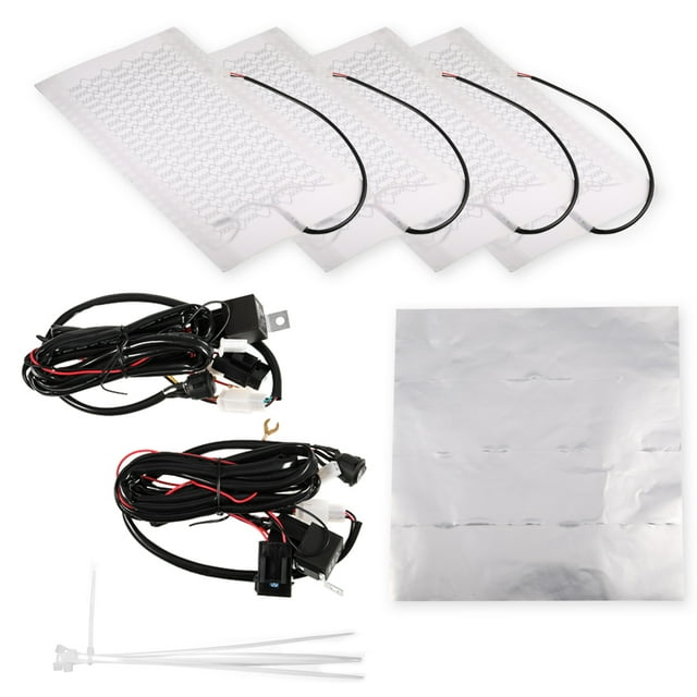 Scienceny Cojín eléctrico para coche de 4 piezas, almohadilla calefactable para Interior de automóvil, calentador de correa, calentador extraíble para Ventana automotriz Scienceny VI017164-00B