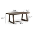 thumbnail image 3 of Plank+Beam Dining Table 72 inch Rectangle Dinning Table Brown, 3 of 9