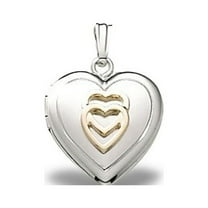 PicturesOnGold.com Sterling Silver Small Heart Locket 1/2 Inch X 1/2 Inch Sterling Silver