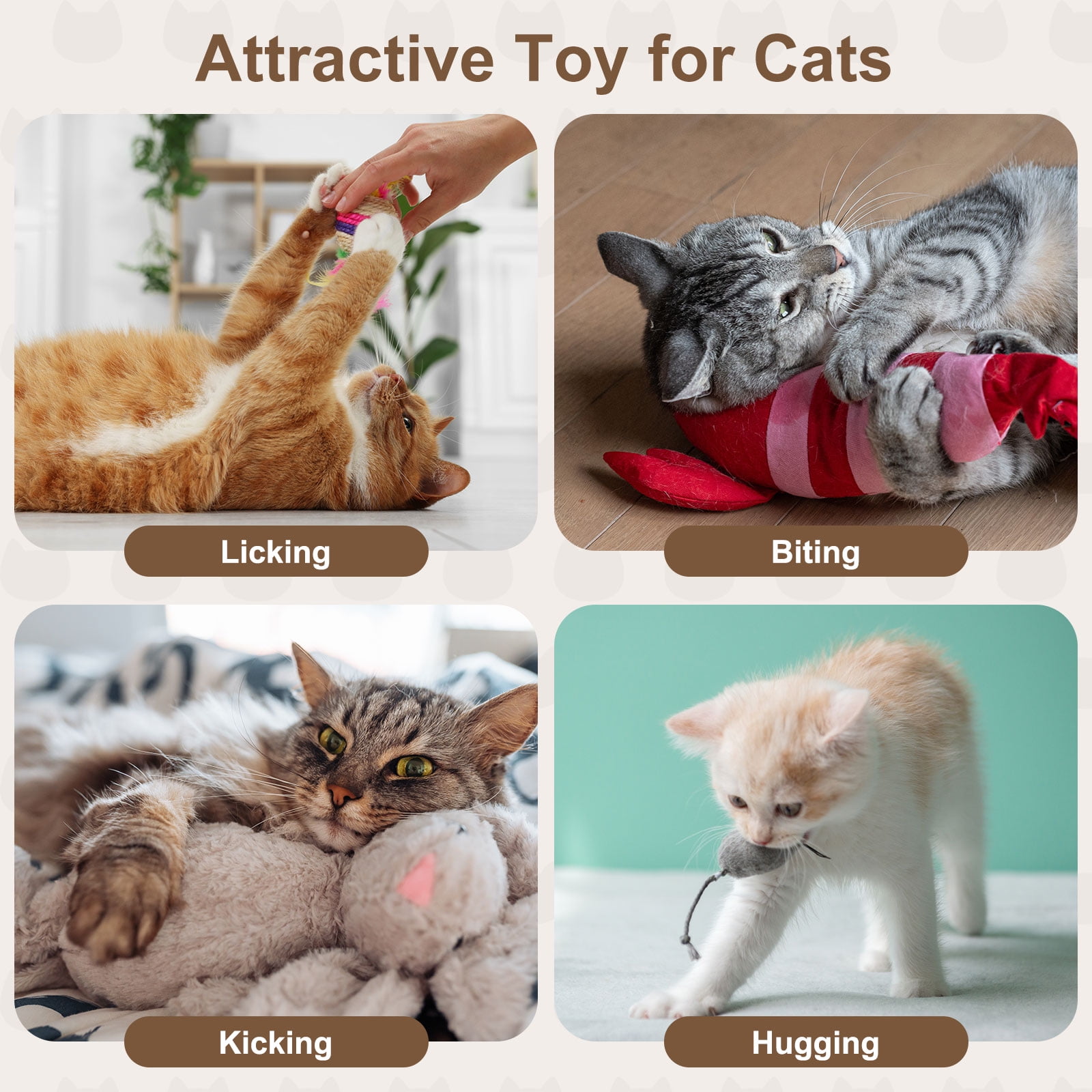 Uxcell Bite Resistant Catnip Playing, Durable and Interesting, Simulated Fish Cat Teeth Chew Playing Catnip Filled (8 Color, 7 Pcs), Intended for Bedroom / Balcony (3 Types)