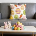 thumbnail image 7 of Easter Pillow Covers，Colorful Eggs Outdoor Decorative Throw Pillows for Couch，Soft Farmhouse Pillowcase for Bed Car Safa 17.7*17.7 Inch A, 7 of 7