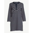thumbnail image 5 of Free Assembly Women's Striped T-Shirt Bib Mini Dress with Long Sleeves, 5 of 6