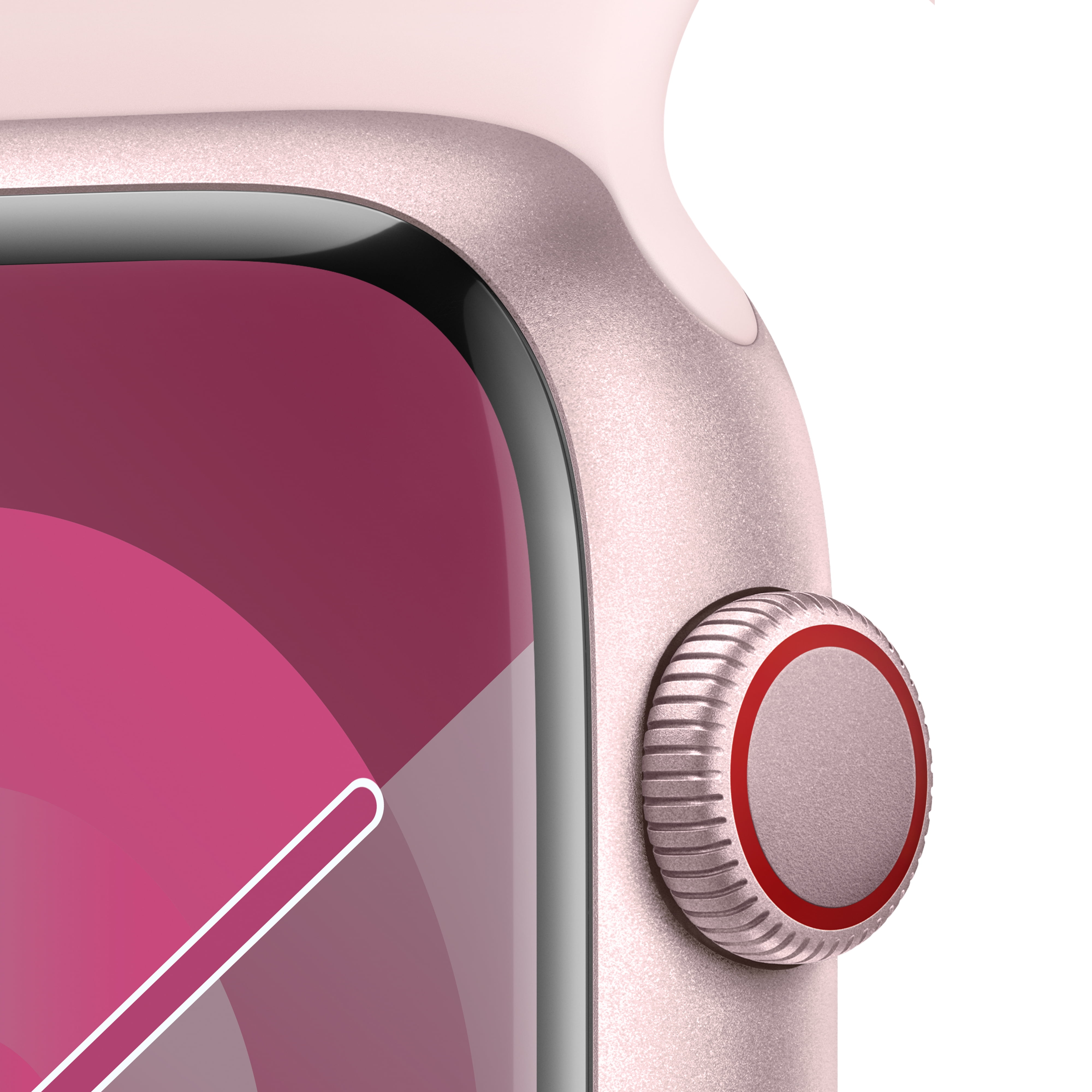 Apple Watch Series 9 GPS Aluminum Light - Sport Case with Band M/L + Pink Cellular 45mm Pink