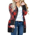 thumbnail image 1 of Femmes Noël Cardigan à Manches Longues Mi-Longueur Outwears, 1 of 3