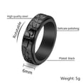 thumbnail image 2 of PAMTIER Men's Stainless Steel Retro Punk Cool Stone Texture Pattern Rotatable Fidget Ring Anxiety Band European and American Style Black Size 7, 2 of 5
