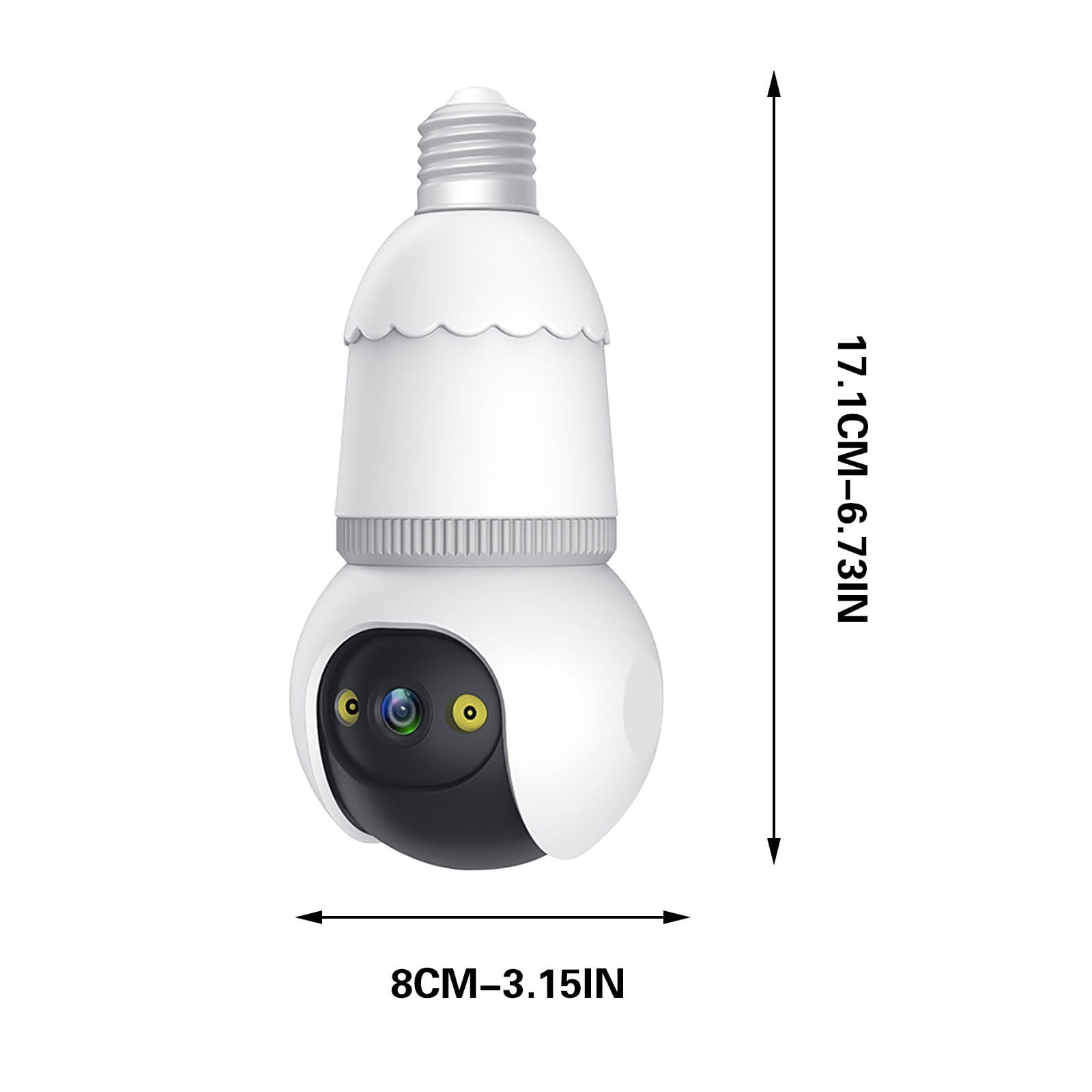 Wifi Light Bulb Security Camera, 2K, Pan-Tilt 360° View, Motion Tracking, Color Night Vision, Two-Way Audio, Easy Setup for Indoor Outdoor Home Surveillance