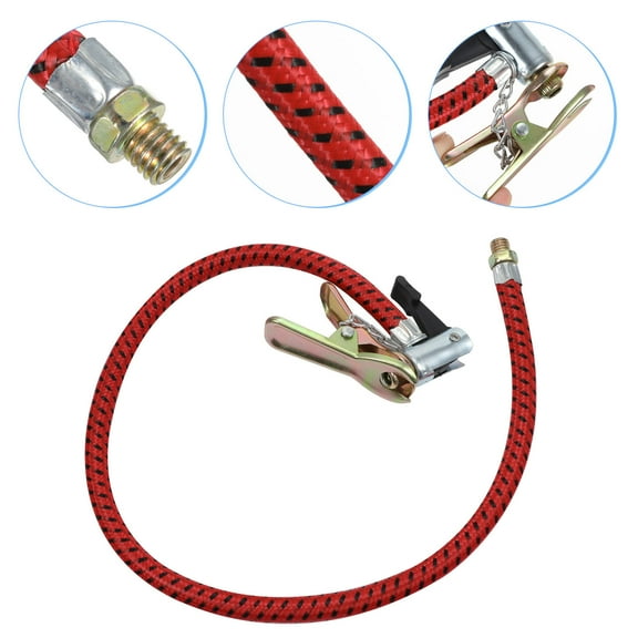 RENACLIPY Tire Inflator Hose Red Alloy Universal Valve Connector 2Pcs for Bike Pumps