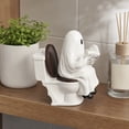 thumbnail image 6 of Halloween Ghost Decor Funny Reading Ghost on Toilet Statue Resin Toilet Ghost Figurine Spooky Cute Tabletop Ornament for Bathroom Shelf Desk Decor, 6 of 6