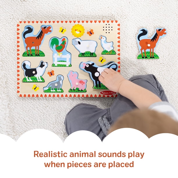 Melissa & Doug Farm Animal Sound Puzzle for Kindergarten - Walmart