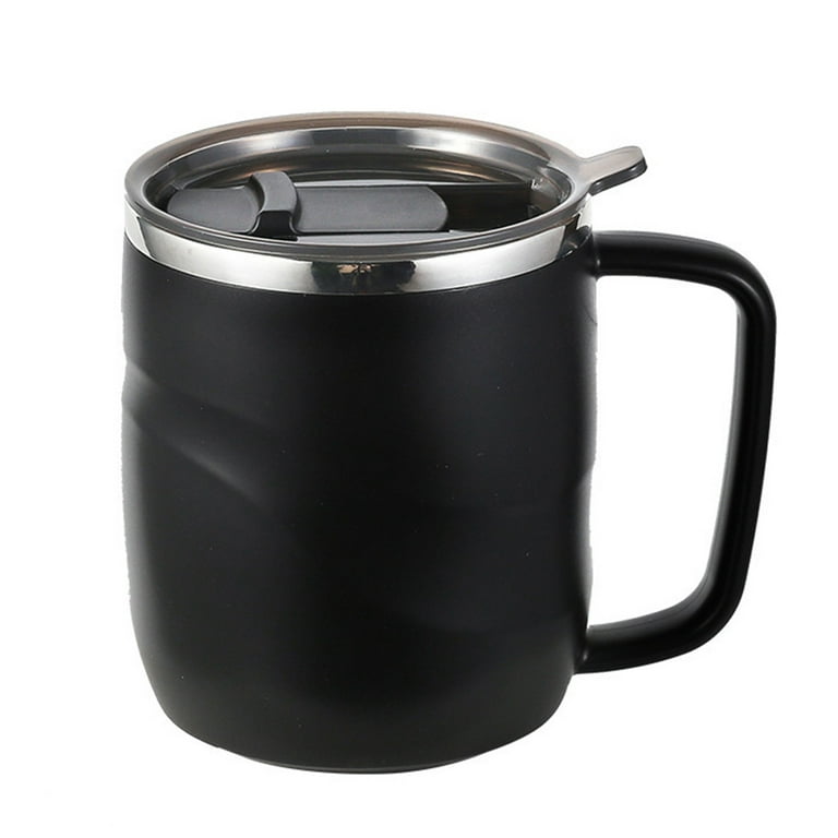 Coffee Mug With Sliding Lid and Handle Stainless Steel Travel Mug Free  Shipping