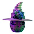 thumbnail image 2 of 3D Printed Halloween Pumpkin Witch Hat Ornament, Halloween Home Decor, Tabletop Shelf Display, Holiday Gift Accessory, Home Office Halloween Decoration Gift, Colorful, 2 of 4