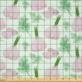 thumbnail image 2 of Ambesonne Garlic Fabric by the Yard Microfiber, Continuous Vegetable Art, 10 Yards, Fern Green Pale Mauve, 2 of 2