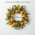 thumbnail image 3 of Sullivans Artificial Blooming Ranunculus Wreath 20"H Orange Flowers, 3 of 3