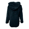 thumbnail image 5 of Yuanlong Womens Cardigans Hooded Button Down Long Sleeve Double Fuzzy Plain Cardigan Outerwear Winter Loose Thermal Coat, 5 of 5