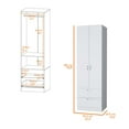 thumbnail image 4 of FM FURNITURE Tall Mayer Wardrobe in Melamine with Two Doors and Two Drawers, 4 of 5