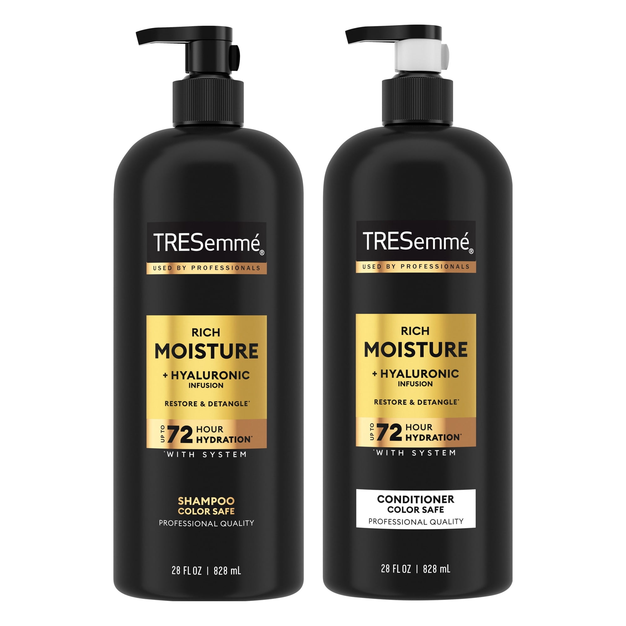 TRESemmé Rich Moisture Shampoo And Conditioner With Up To 72H Hydration for Dry Hair Rich Moisture With Vitamin E And Biotin Formula,28 fl oz 2 Count