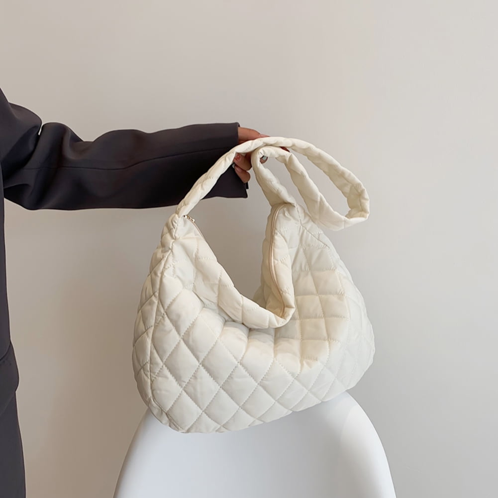 YFMHA Casual Purses Handbags Rhombus Pattern Cotton Padded Shopper Bag for  Travel Work 