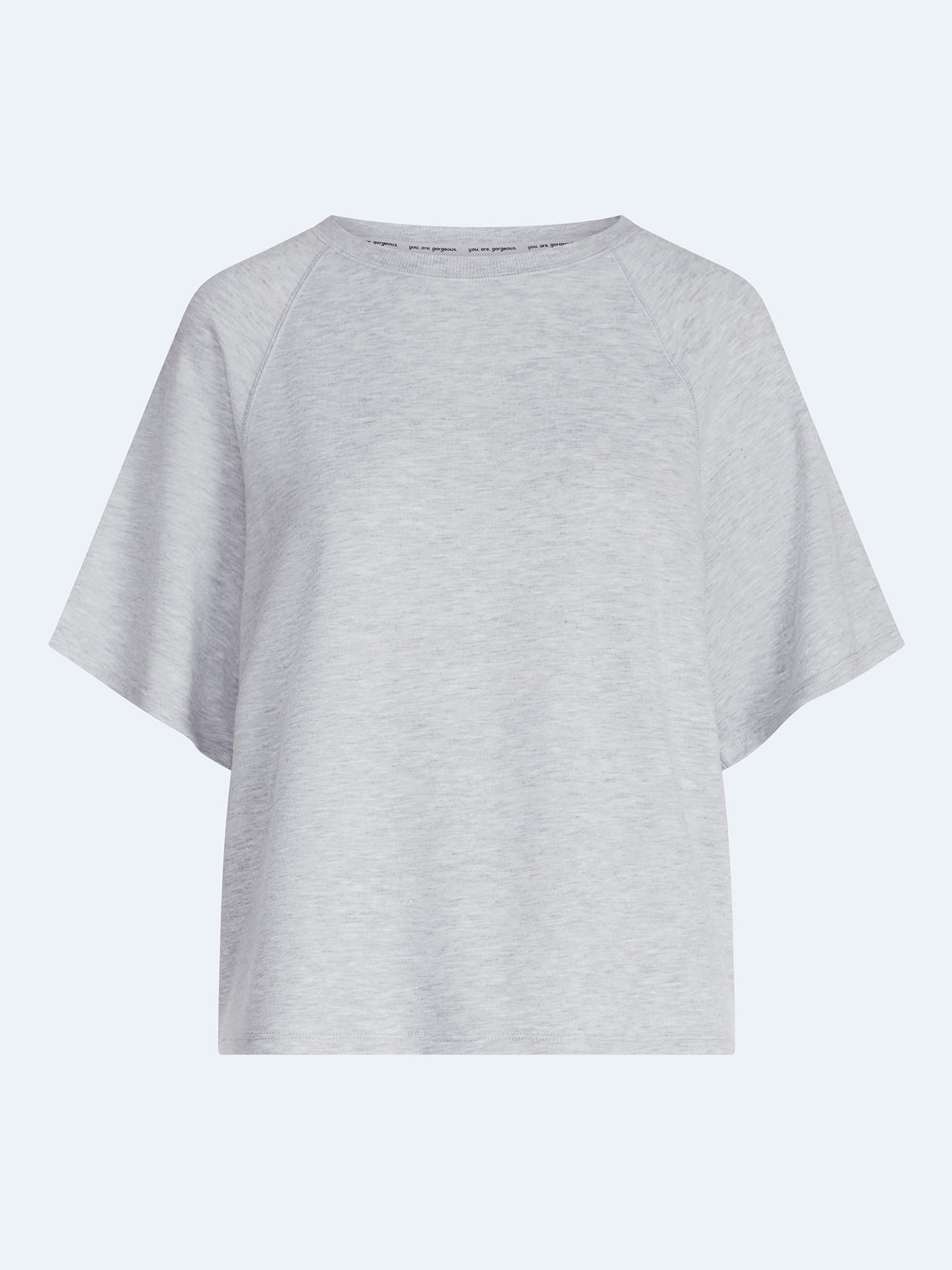 Joyspun Women's French Terry Knit Sleep Top with Short Sleeves, Sizes XS-3X